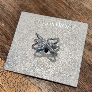Nordstrom NWT Pave Criss Cross Ring Size 6